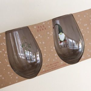Rae Dunn Christmas wine glasses